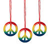 23" Bulk 48 Pc. Rainbow Peace Sign Nylon Breakaway Necklaces Image 1