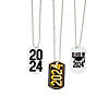 24" 2024 Graduation Metal Dog Tag Necklaces -12 Pc. Image 1