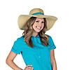 24" Adults Floppy Straw Sun Hats with Colorful Ribbon - 6 Pc. Image 1