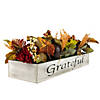 24" Autumn Harvest 3-Piece Candle Holder in a Rustic Wooden Box Centerpiece Image 1