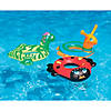 24" Inflatable Green and Yellow Dinosaur Swim Ring Tube Pool Float Image 1