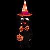 24" Lighted Black Cat in Witch's Hat Halloween Yard Decoration Image 2