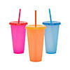 24 oz. Color-Changing Reusable BPA-Free Plastic Tumblers with Lids & Straws - 6 Ct. Image 1