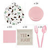 246 Pc. Pink Western Party Disposable Tableware Kit for 24 Guests Image 1