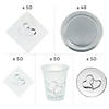 248 Pc. Two Hearts Wedding Tableware Kit for 48 Guests Image 1