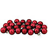 24ct Red Dual Finish Glass Christmas Ball Ornaments 1" (25mm) Image 1