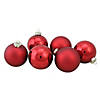 24ct Red Dual Finish Glass Christmas Ball Ornaments 1" (25mm) Image 2
