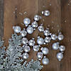24ct Silver 2-Finish Glass Christmas Ball Ornaments 1" (25mm) Image 1