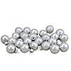 24ct Silver 2-Finish Glass Christmas Ball Ornaments 1" (25mm) Image 2