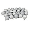 24ct Silver 4-Finish Shatterproof Christmas Ball Ornaments 2.5" (60mm) Image 1