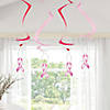 25" Pink Ribbon Hanging Swirl Decorations - 12 Pc. Image 2