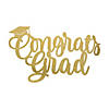 25" x 15" Congrats Grad Script Gold Die-Cut Cardstock Photo Prop Image 1
