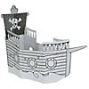 25" x 35" Color Your Own Pirate Ship White Cardboard Playhouse Image 1