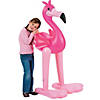 27" x 55" Jumbo Inflatable Standing Pink Vinyl Happy Flamingo Image 1