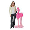 27" x 55" Jumbo Inflatable Standing Pink Vinyl Happy Flamingo Image 1
