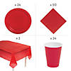 298 Pc. Red & Green Tableware Kit for 48 Guests Image 2