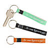 3 1/2" Graduation To New Beginnings Faux Leather Keychains - 6 Pc. Image 1