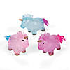 3 1/2" Squishy Gel Beads Pink, Blue & Yellow Unicorn Toys - 12 Pc. Image 1