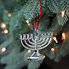 3.25" Blue and Silver Hanging Hanukkah Menorah Ornament Image 1
