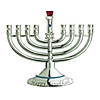 3.25" Blue and Silver Hanging Hanukkah Menorah Ornament Image 2