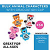 3 3/4" x 4 3/4" Bulk 50 Pc. Multicolor Stuffed Animal Characters with Graduation Cap Image 2