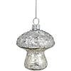 3.5" Sequined Silver Mushroom Glass Christmas Ornament Image 1