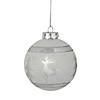 3.5" White and Silver Glass Christmas Ball Ornament Image 1