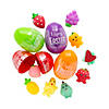 3" Bulk 48 Pc. Mochi Squishy-Filled Bright Plastic Easter Eggs Image 1