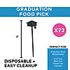 3" Bulk 72 Pc. Graduation Cap Black Plastic Food Picks Image 1