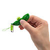 3" Happy Popping Pea Pod Green Plastic Fidget Toy Keychains - 12 Pc. Image 1