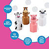 3" Mini Barnyard Cow, Horse, Pig & Sheep Plastic Bubble Bottles - 12 Pc. Image 2