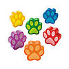 3" Paw Print-Shaped Solid Color Foam Stress Toys - 12 Pc. Image 1