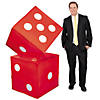 30" 3D Giant Red & White Dice Set Cardboard Stand-Ups - 2 Pc. Image 1