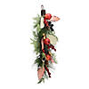 30" Autumn Harvest Mixed Berry and Pine Needle Artificial Teardrop Swag - Unlit Image 1