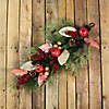 30" Autumn Harvest Mixed Berry and Pine Needle Artificial Teardrop Swag - Unlit Image 2