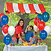 31" x 46 1/2" Big Top Striped Red & White Polyester Tabletop Tent with Frame Image 1