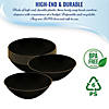 32 oz. Black with Gold Rim Organic Round Disposable Plastic Bowls (25 Bowls) Image 2