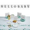 321 Pc. Eucalyptus Baby Shower Disposable Tableware Kit for 8 Guests Image 1