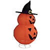34" Pop-up Jack-O-Lanterns with Witch's Hat Outdoor Halloween Decoration Image 1