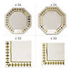 350 Pc. White & Gold Party Congratulations Disposable Tableware Kit for 24 Guests Image 1