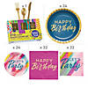 352 Pc. Happy Birthday Party Deluxe Tableware Kit for 24 Guests Image 1