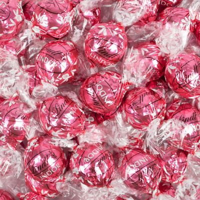 36 Pcs Pink Candy Strawberries & Cream Lindor Chocolate Truffles by Lindt (1 lb) Image 1