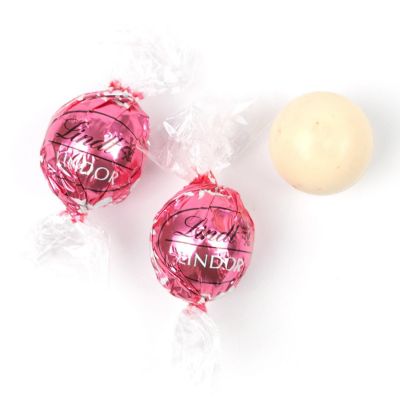 36 Pcs Pink Candy Strawberries & Cream Lindor Chocolate Truffles by Lindt (1 lb) Image 1