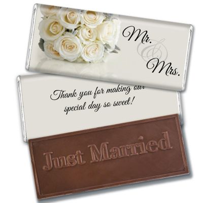 36 Pcs Wedding Candy Party Favors in Bulk Embossed Belgian Chocolate Bars - Floral Image 1