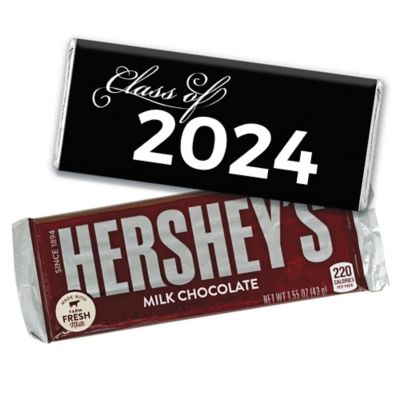 36ct Black Graduation Candy Party Favors Class of 2024 Hershey's Chocolate Bars by Just Candy Image 1