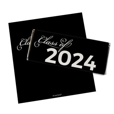 36ct Black Graduation Candy Party Favors Class of 2024 Wrapped Chocolate Bars by Just Candy Image 1