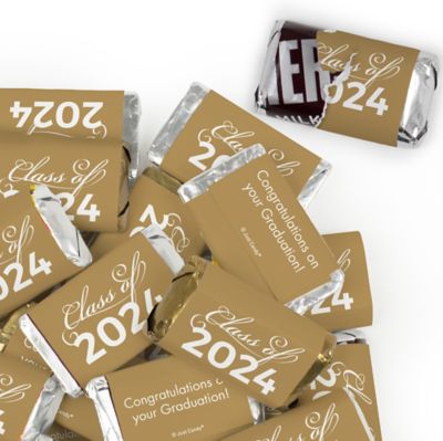 36ct Orange Graduation Candy Party Favors Class of 2024 Hershey's Chocolate Bars by Just Candy Image 1