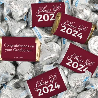 36ct Orange Graduation Candy Party Favors Class of 2024 Wrapped Chocolate Bars by Just Candy Image 1