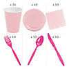 396 Pc. Hot Pink & Light Pink Tableware Kit for 48 Guests Image 1