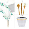 397 Pc. Eucalyptus Congrats Disposable Tableware Kit for 24 Guests Image 2